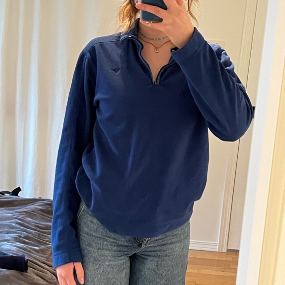 Vintage American Eagle Blue Fleece Quarter Zip - Picture 2 of 4